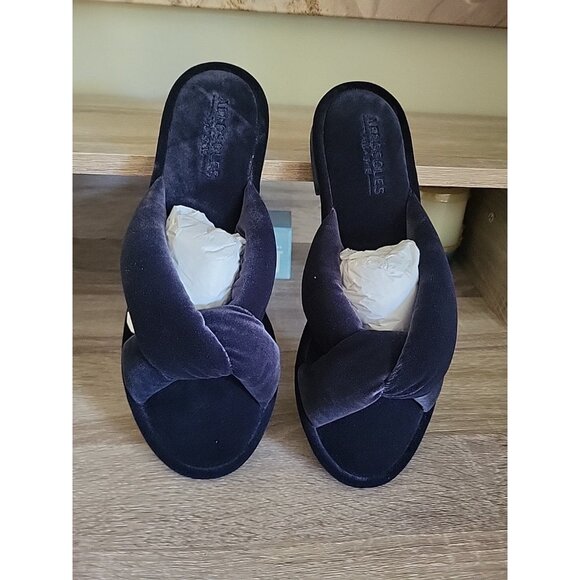 Aerosoles Women's Jaxon Navy Velvet Shoes Slides Sandals Size 10.5 - Picture 1 of 14